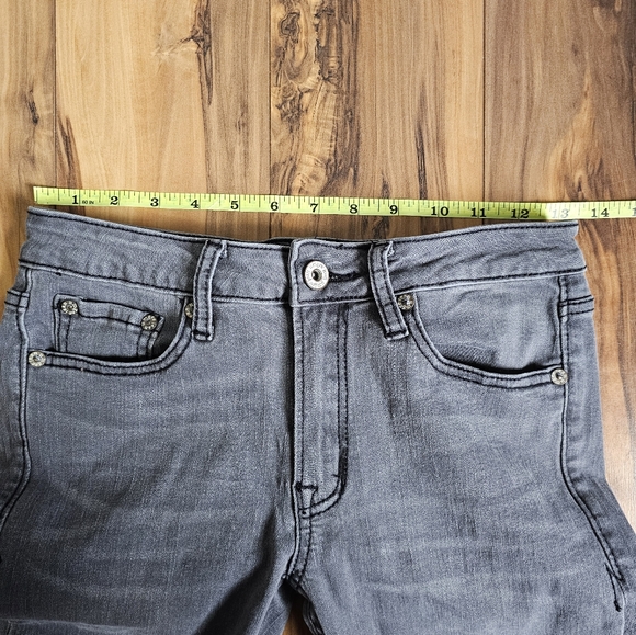 Umgee Distressed Skinny Jeans Grey-26 - Picture 6 of 7